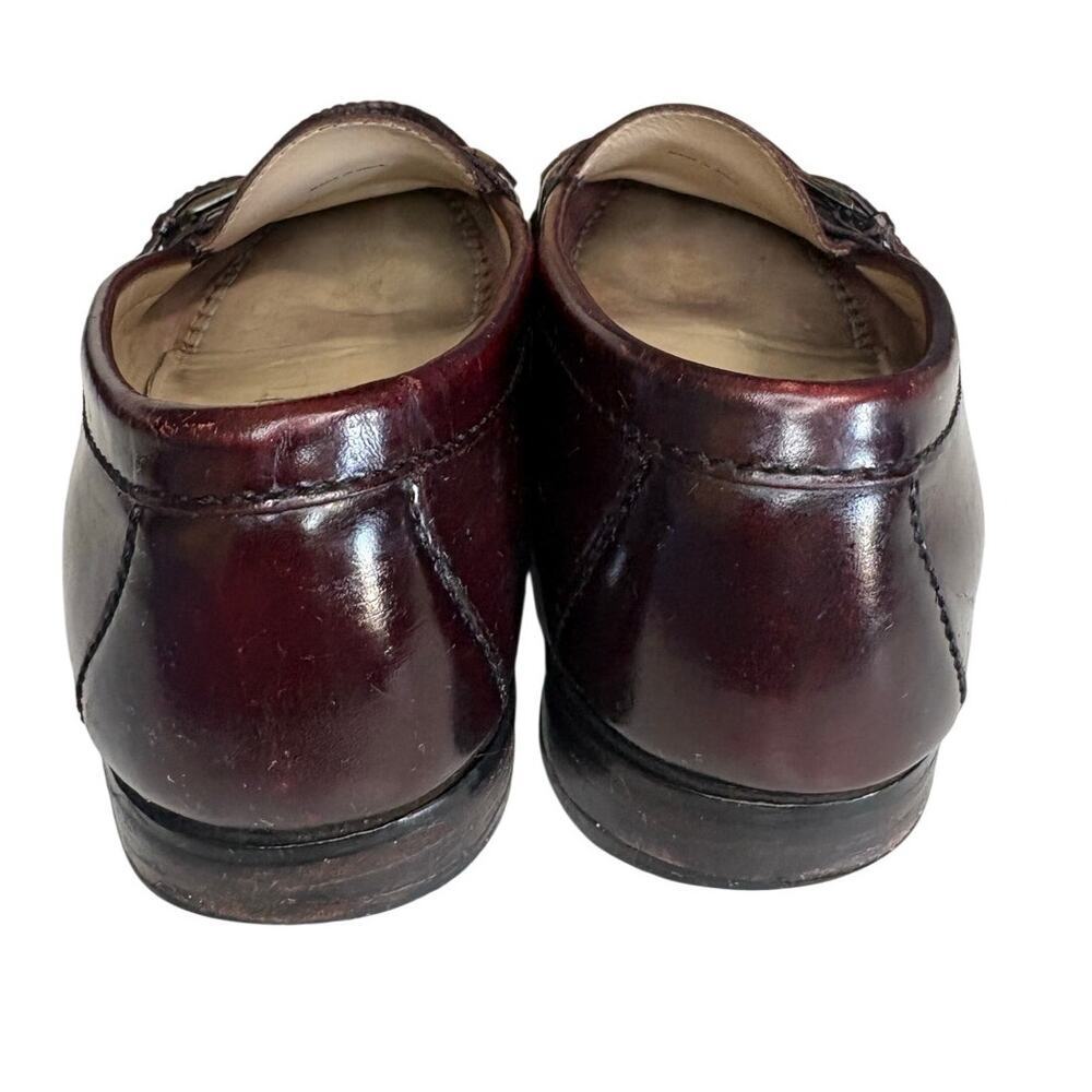 Cole Haan Burgundy Leather Loafers Size 8.5 | Buckle Fringe Loafer Preppy - Picture 4 of 8